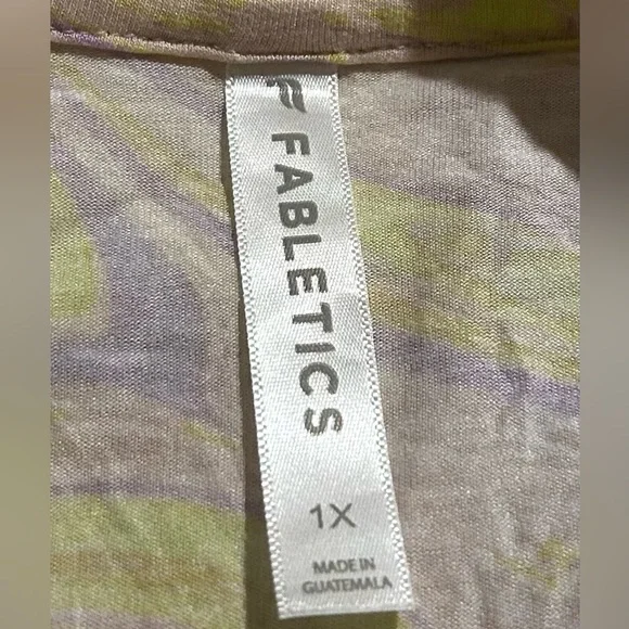 Fabletics Womens Yellow Purple Samara Raglan Cropped Shirt Size 1X - Picture 10 of 10